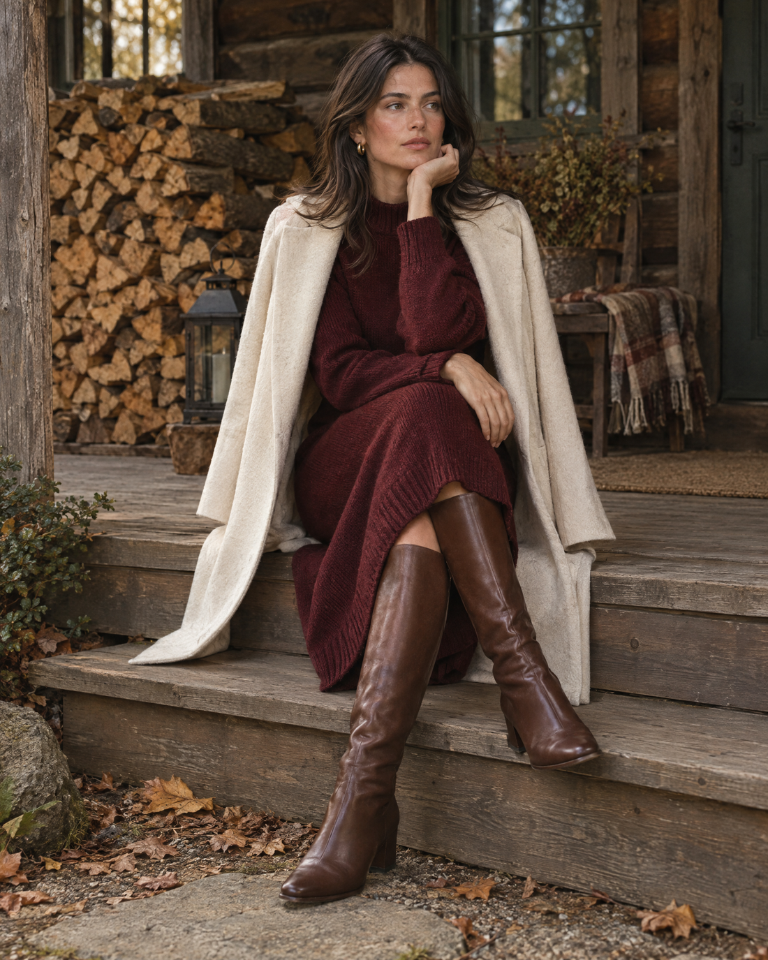 The sweater dress & knee-high boots