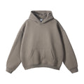 Sudadera con capucha, gris café, mangas holgadas